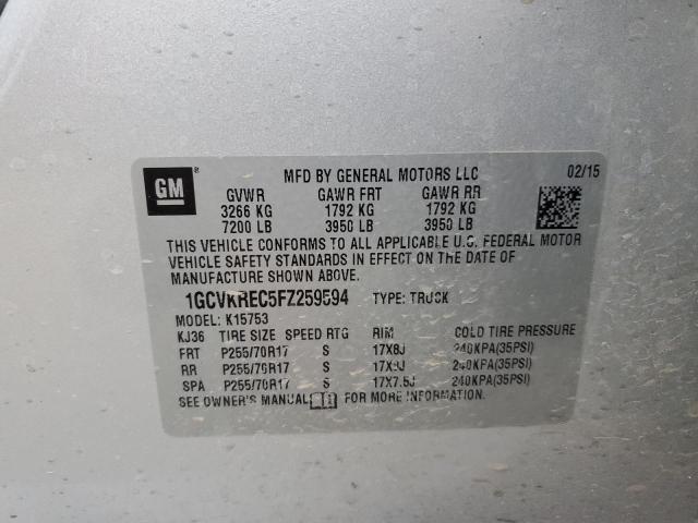 1GCVKREC5FZ259594 Chevrolet Silverado K1500 Lt