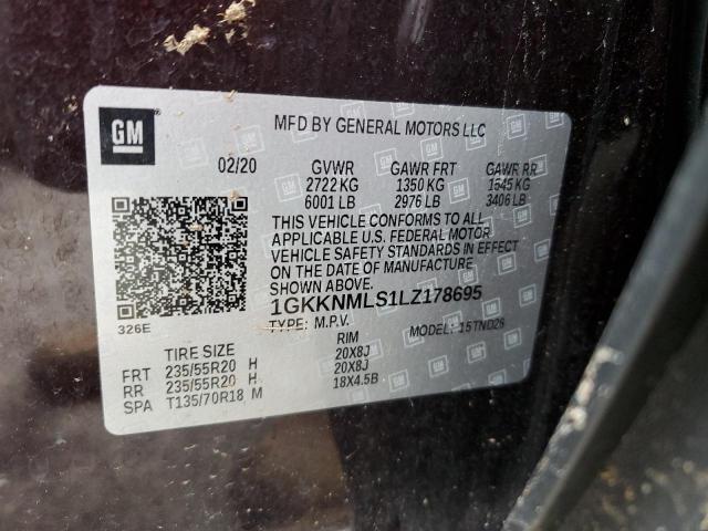 1GKKNMLS1LZ178695 GMC ACADIA SLT