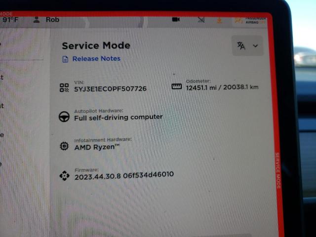5YJ3E1EC0PF507726 Tesla MODEL 3