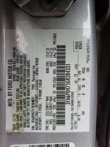 3FA6P0H75GR284331 Ford FUSION SE