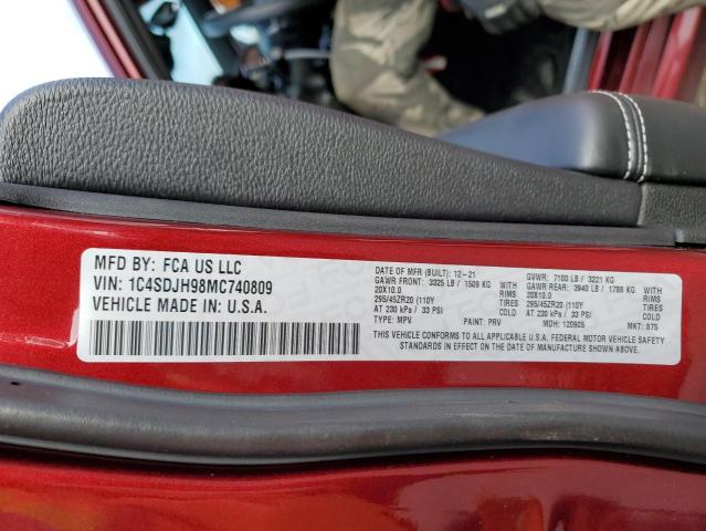 1C4SDJH98MC740809 Dodge Durango Srt Hellcat
