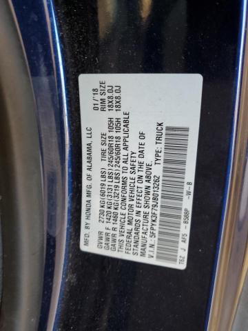 5FPYK3F79JB013262 Honda Ridgeline Rtl