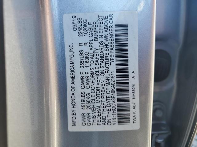1HGCV3F40KA021911 Honda Accord Hybrid Ex