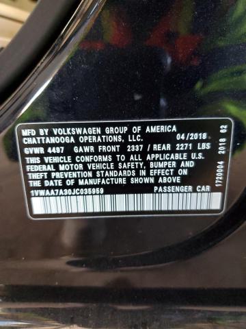 1VWAA7A30JC035959 Volkswagen PASSAT S