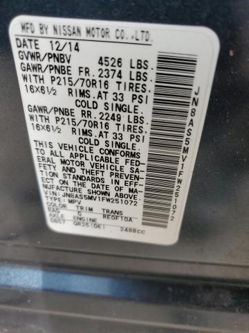 JN8AS5MV1FW251072 Nissan Rogue Select S