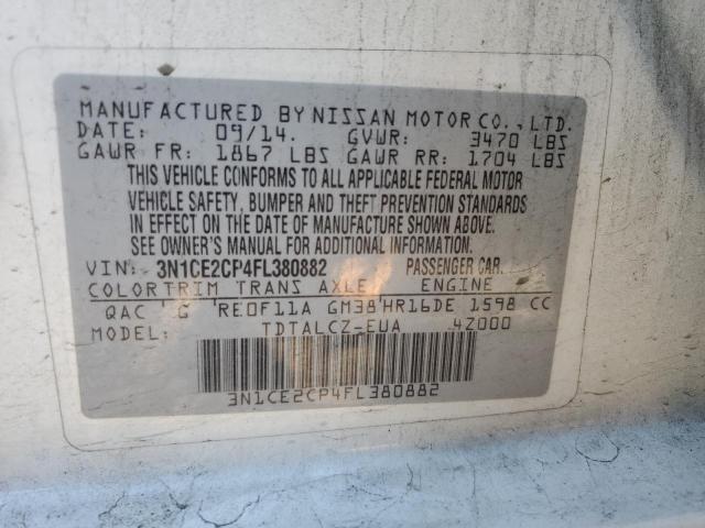3N1CE2CP4FL380882 Nissan Versa Note S