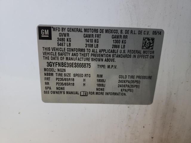 3GYFNBE39ES666875 Cadillac Srx Luxury Collection