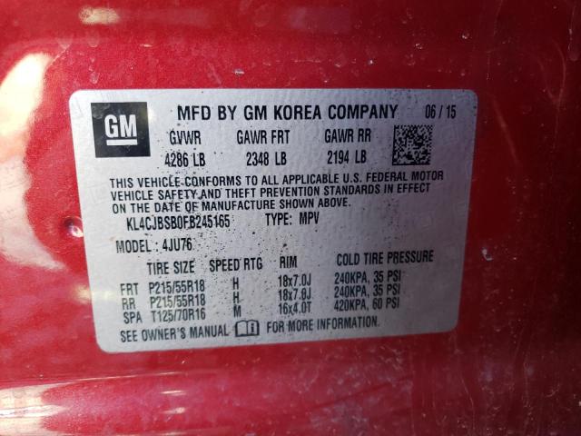 KL4CJBSB0FB245165 Buick Encore Convenience