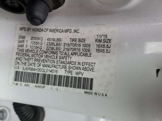 5J6RM4H30GL014016 Honda CR-V LX