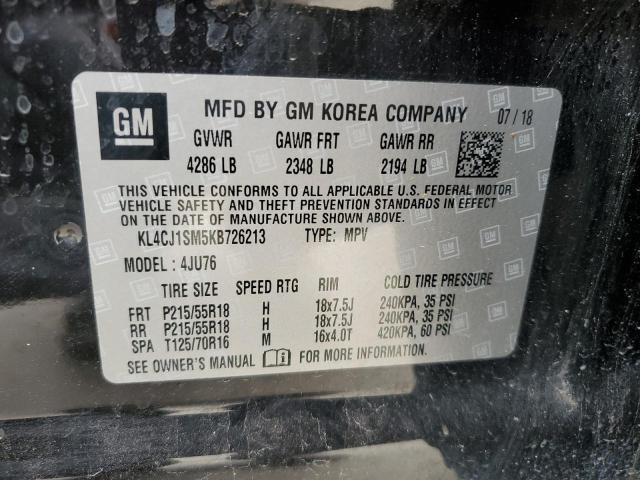 KL4CJ1SM5KB726213 Buick Encore Sport Touring