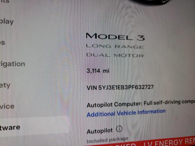 5YJ3E1EB3PF632727 Tesla MODEL 3