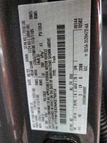 1FTFW1E83NKE76512 Ford F150 Supercrew
