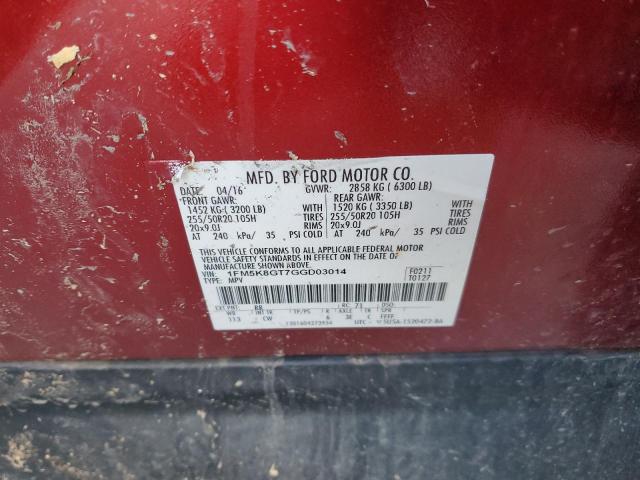 1FM5K8GT7GGD03014 Ford EXPLORER SPORT
