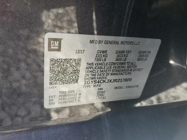 1GYS4CKJXJR217809 Cadillac Escalade Premium Luxury