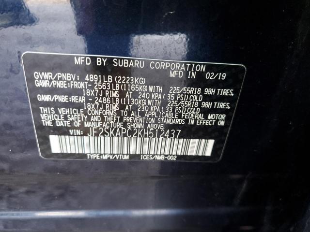 JF2SKAPC2KH512437 Subaru Forester Sport