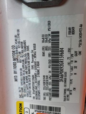 3FA6P0K92GR159684 Ford Fusion Titanium
