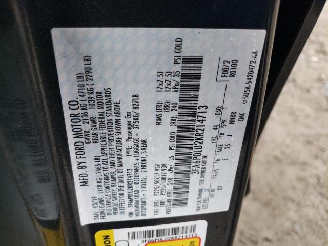 3FA6P0LU2KR214713 Ford FUSION SE