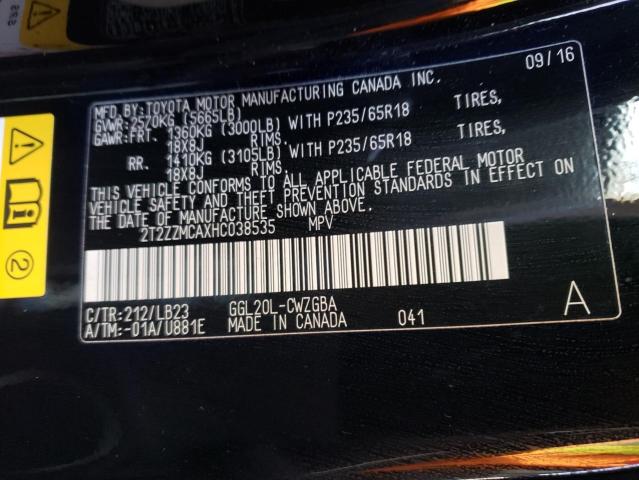 2T2ZZMCAXHC038535 Lexus Rx 350 Base