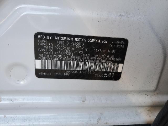 JA4AZ3A3XKZ016610 Mitsubishi Outlander Se