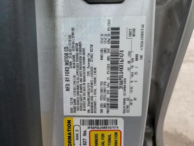 3FA6P0LU4KR167474 Ford FUSION SE