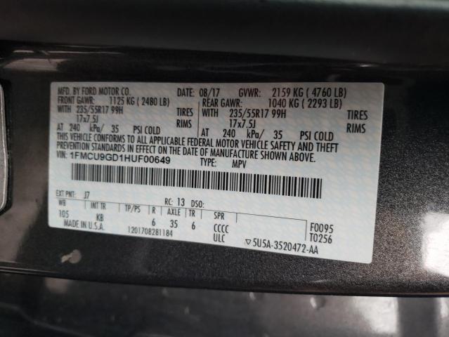 1FMCU9GD1HUF00649 Ford ESCAPE SE