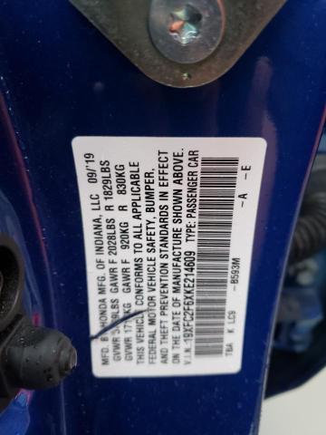 19XFC2F6XKE214609 Honda Civic Lx