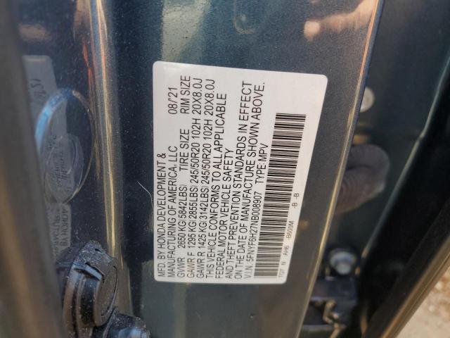 5FNYF6H27NB008907 Honda PILOT SE