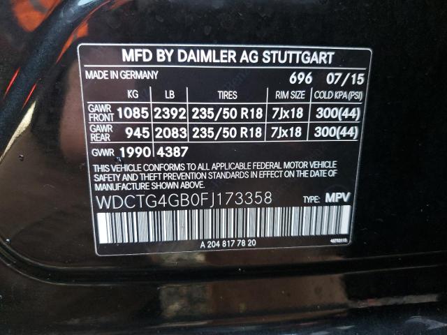 WDCTG4GB0FJ173358 Mercedes-Benz Gla 250 4matic