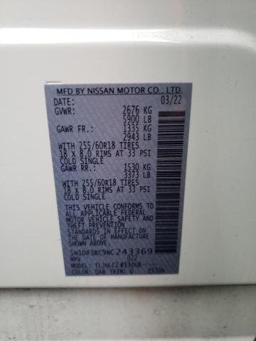 5N1DR3BC9NC243369 Nissan Pathfinder Sv
