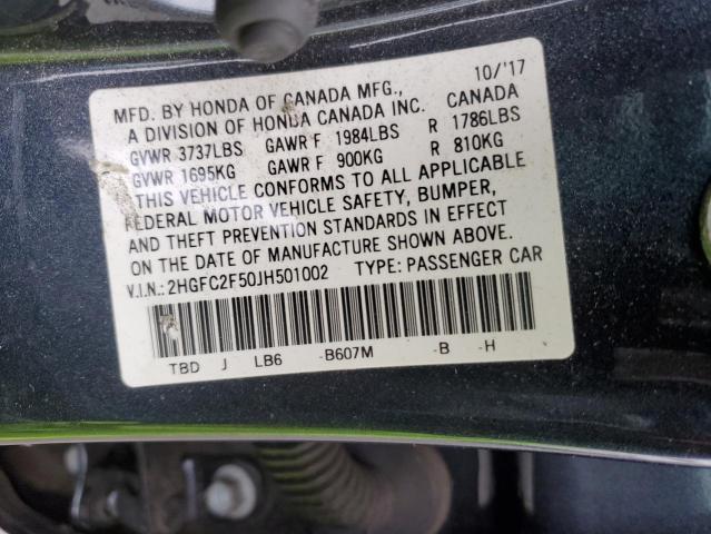 2HGFC2F50JH501002 Honda Civic Lx
