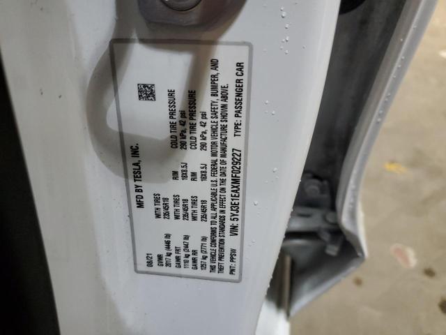 5YJ3E1EAXMF029227 Tesla MODEL 3