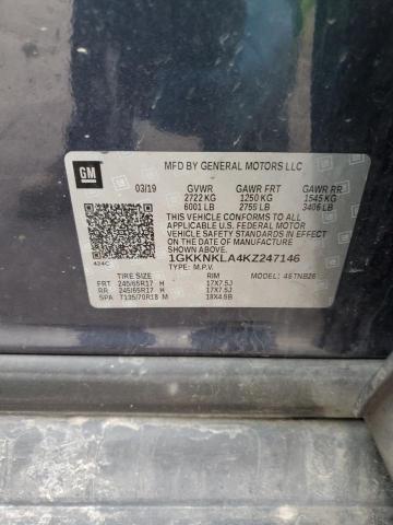 1GKKNKLA4KZ247146 GMC ACADIA SLE