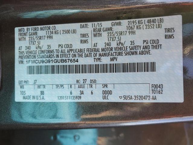 1FMCU9G91GUB67654 Ford ESCAPE SE