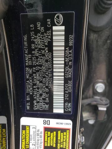 58ADZ1B11LU053360 Lexus ES 350