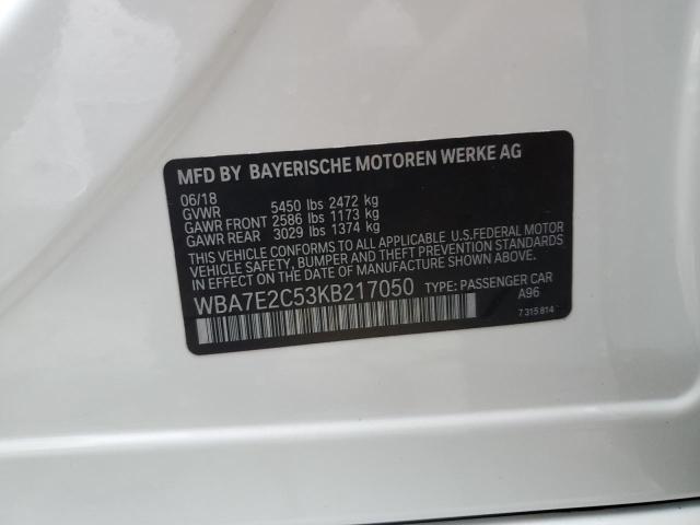 WBA7E2C53KB217050 BMW 740 I
