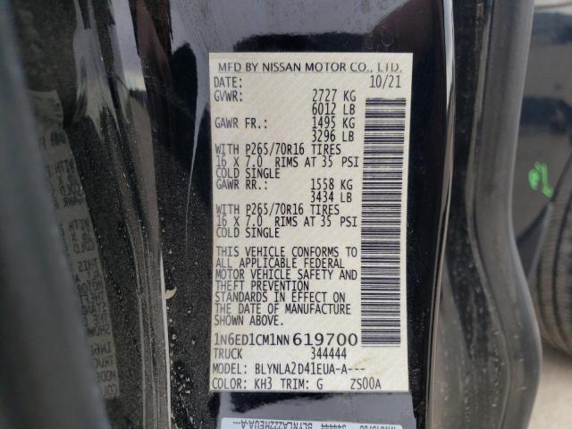 1N6ED1CM1NN619700 Nissan FRONTIER S