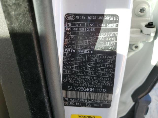 SALVP2BG4GH111713 Land Rover Range Rover Evoque Se