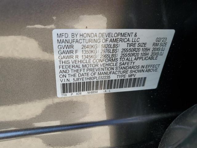 5J8YE1H80PL032235 Acura Mdx Advance