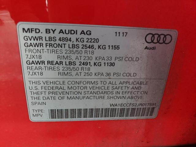 WA1ECCFS2JR017591 Audi Q3 PREMIUM