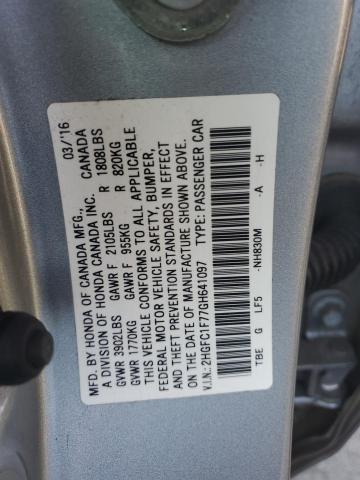 2HGFC1F77GH641097 Honda CIVIC EXL