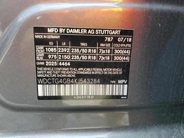 WDCTG4GB4KJ543284 Mercedes-Benz Gla 250 4matic