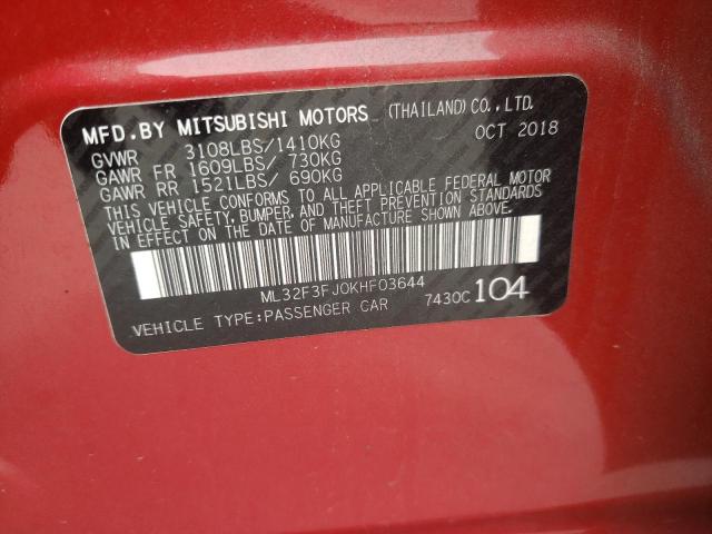 ML32F3FJ0KHF03644 Mitsubishi Mirage G4 Es