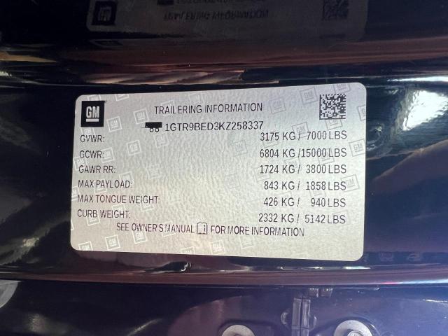 1GTR9BED3KZ258337 GMC Sierra K1500 Sle