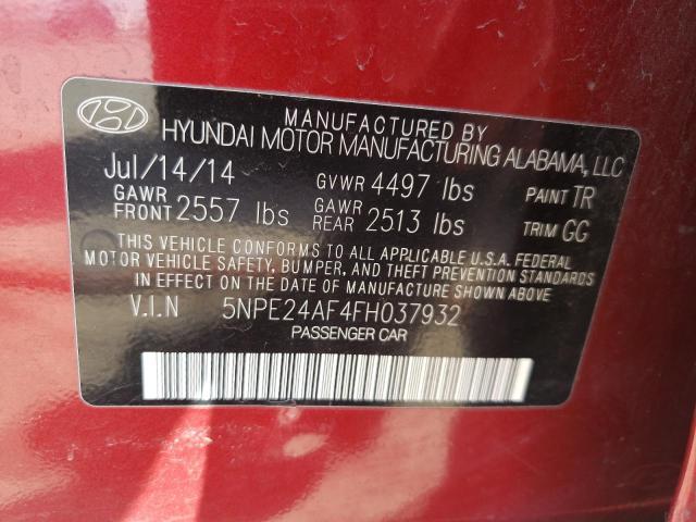 5NPE24AF4FH037932 Hyundai SONATA SE
