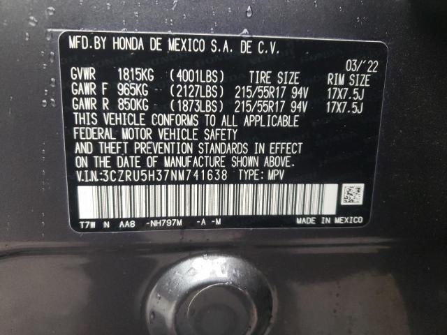 3CZRU5H37NM741638 Honda HR-V LX