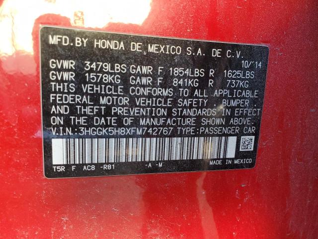 3HGGK5H8XFM742767 Honda FIT EX