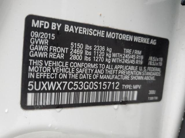 5UXWX7C53G0S15712 BMW X3 Xdrive35i