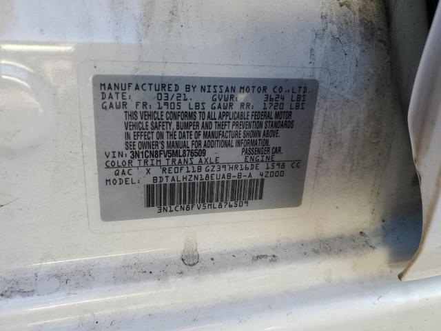 3N1CN8FV5ML876509 Nissan VERSA SR