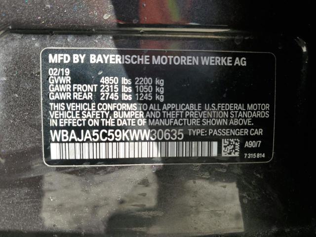 WBAJA5C59KWW30635 BMW 530 I