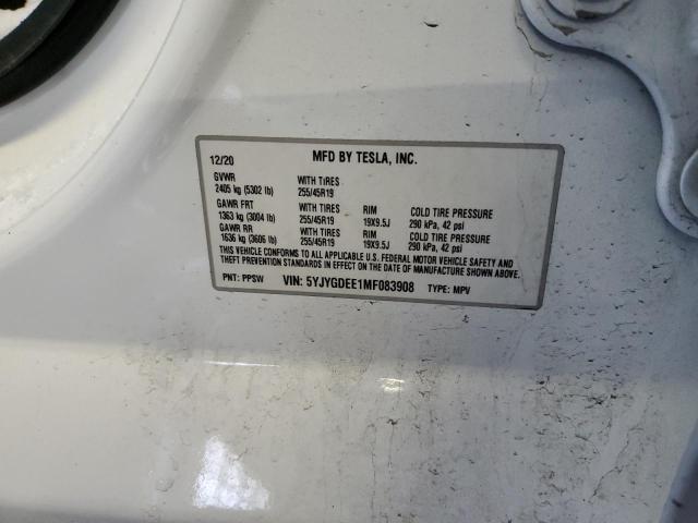 5YJYGDEE1MF083908 Tesla Model Y